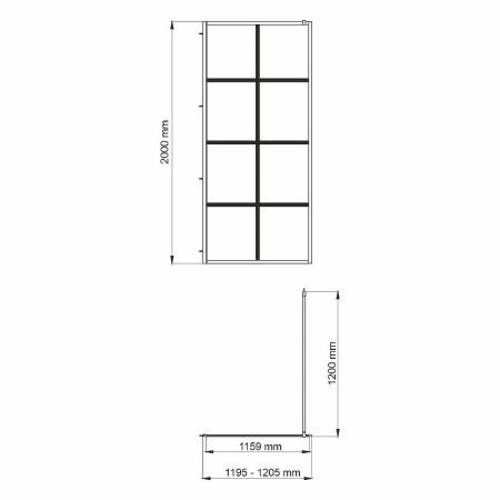 душевая перегородка wasserkraft glan 120 66w40 профиль черный матовый, стекло прозрачное
