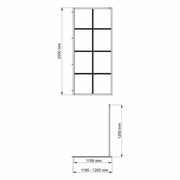 душевая перегородка wasserkraft glan 120 66w40 профиль черный матовый, стекло прозрачное