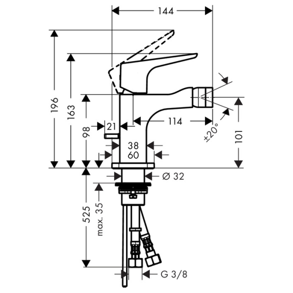 смеситель axor citterio e 36121000 для биде, с донным клапаном, хром смеситель axor citterio e 36121000 для биде, с донным клапаном, хром