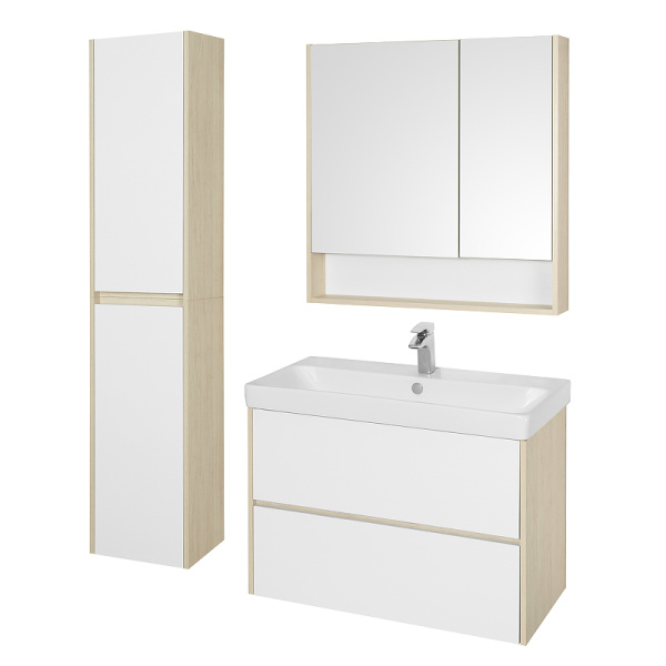 тумба под раковину aquaton сканди 90 1a251901sdb20 подвесная белый дуб верона