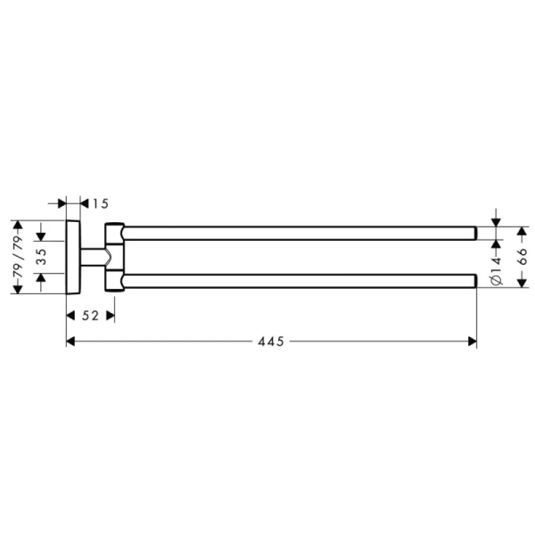 Полотенцедержатель 44,5 см Hansgrohe PuraVida 41512000