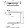 душевой поддон ideal standard hotline 80×80 k276601 белый
