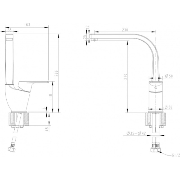 смеситель для кухни bravat line f75299c-2