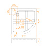 душевой поддон из стеклопластика rgw smc/r w 90×90 57350499-01 белый