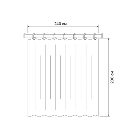 штора для ванной iddis base bd06p24i11 200x240 см, полиэстер