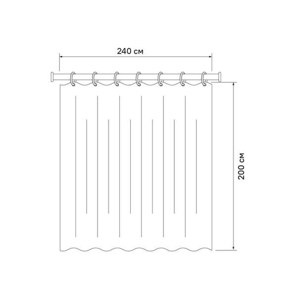 Штора для ванной IDDIS Base BG02P24i11 200x240 см, Полиэстер, фиолетовый