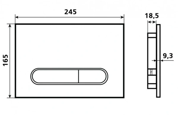 кнопка смыва для инсталляции esbano esinovl17gm для унитаза, абс-пластик, цвет матовая оружейная сталь