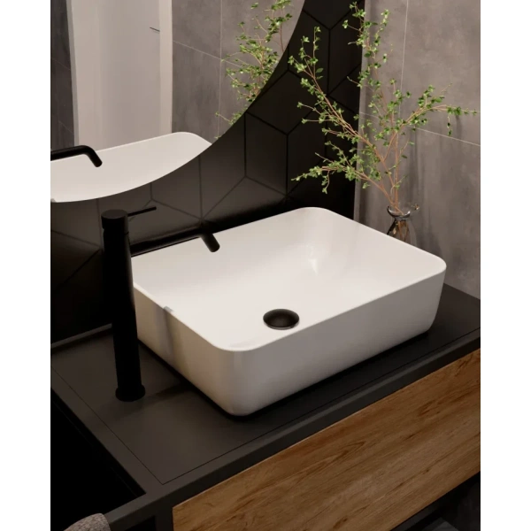 смеситель для раковины aquame siena aqm6214mb без донного клапана, черный матовый