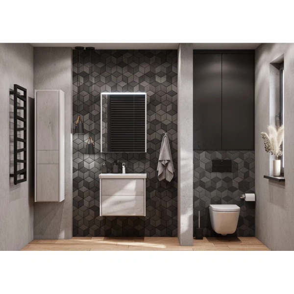 зеркальный шкаф 60x78 см белый матовый roca ronda zru9303007