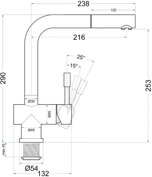 смеситель для кухни seaman eco venice ssn-0912p-dg dark gun