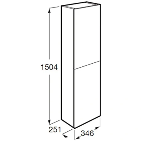пенал roca domi zru9307875 подвесной l/r, серый матовый