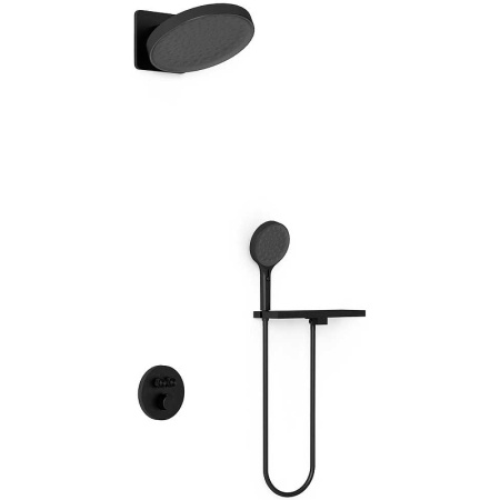 Душевая система Vincea Inspire VSFW-3I22MT3RMB с термостатом Черная матовая