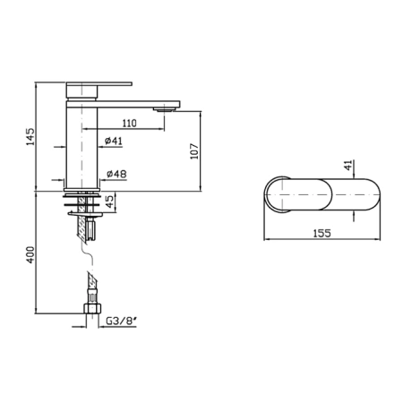 смеситель для раковины zucchetti octo zoc564.c51