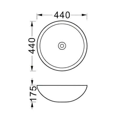 раковина-чаша aquatek 44 aq5354-mb черная матовая