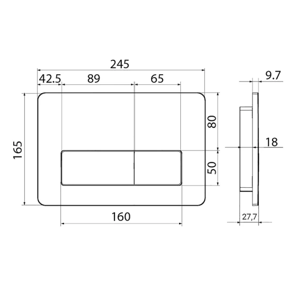 кнопка смыва для инсталляции iddis unifix unis2mgi77 для унитаза, абс-пластик, цвет матовое золото