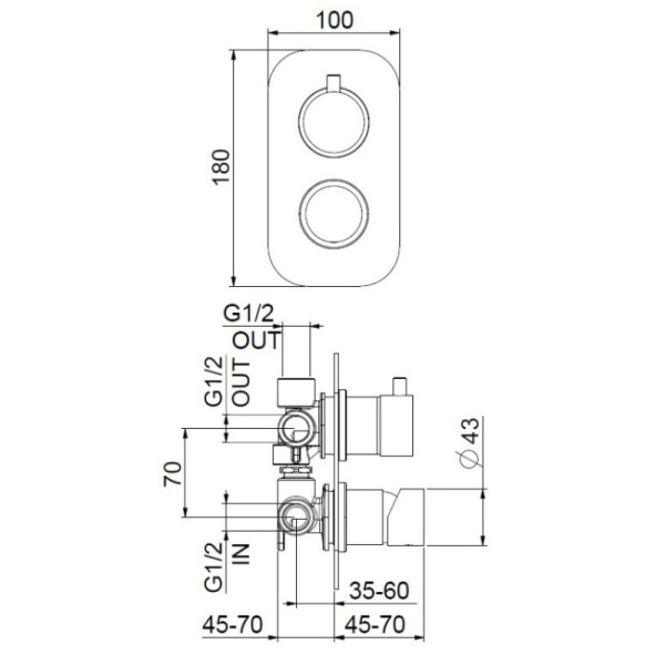 смеситель для душа webert one-b nb880601560 черный матовый