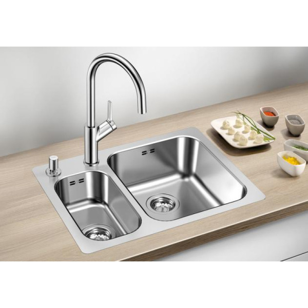 кухонная мойка blanco supra 340/180-if/a полированная сталь 523367