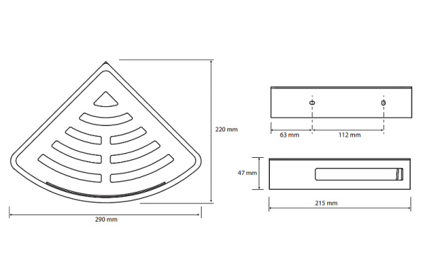 Угловая полочка для мыла Bemeta CYTRO 153102390 , черная