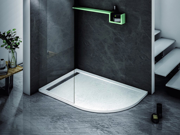 душевой поддон из искусственного камня cezares tray as 120x80 l tray-as-rh-120/80-30-w-l белый