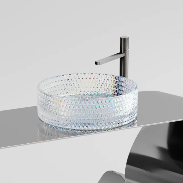 раковина ceramicanova cristal cn6059 накладная, ø36 см, неон