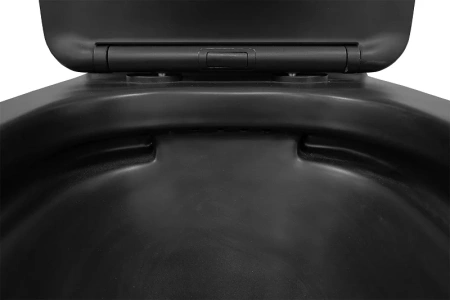 унитаз компакт azario black queen az-8380 напольный, безободковый, с бачком и сиденьем микролифт, 60.5х37х80 см, черный матовый