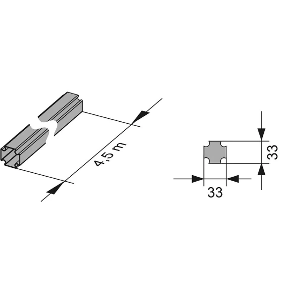 профиль тесе 9000000 в штангах 4,5 м (цена указана за 1метр - заказывать кратно 4,5м)