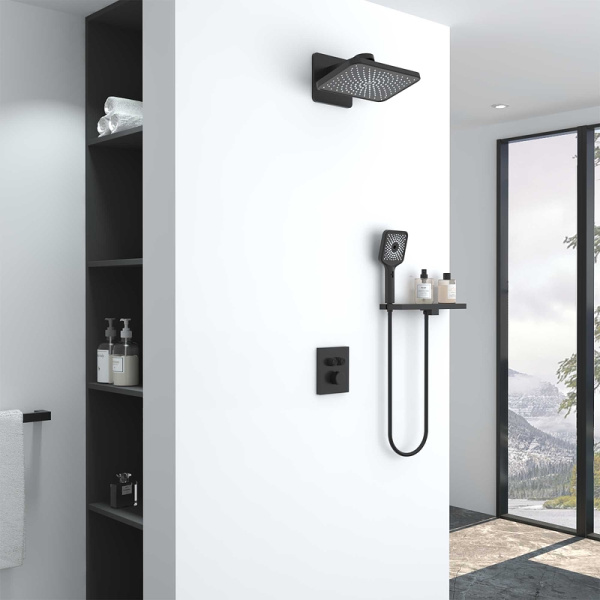 душевая система vincea inspire vsfw-3i21mt4rmb с термостатом черная матовая