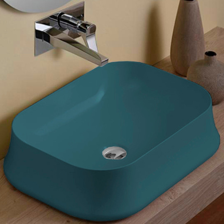 Раковина накладная 60 см Simas Sharp SH 08 navy matt (синий матовый)