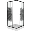 Душевой уголок Niagara Eco 80×80 NG-008-14Q Black профиль черный, стекло с рисунком