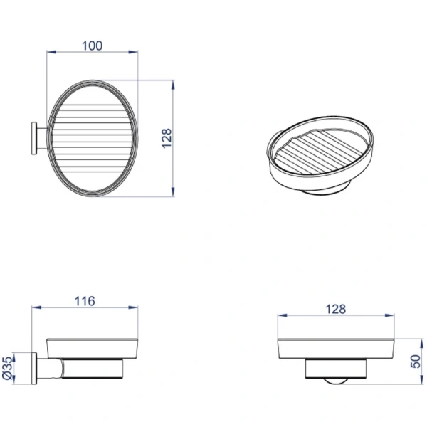 Мыльница AZARIO Forny AZ-88308 хром