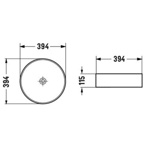 раковина накладная vincea vbs-216 39.4х39.4 см, белая