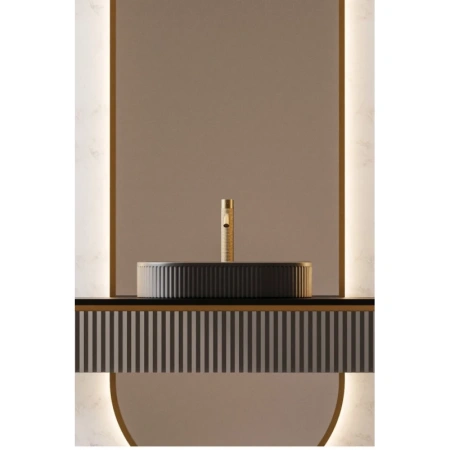 раковина-чаша abber bequem ac2116mb 57,5x36 см, накладная, черный матовый