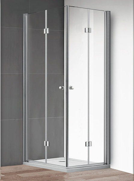 душевой уголок cezares eco 80x100 eco-o-ash-2-80/100-c-cr профиль хром стекло прозрачное
