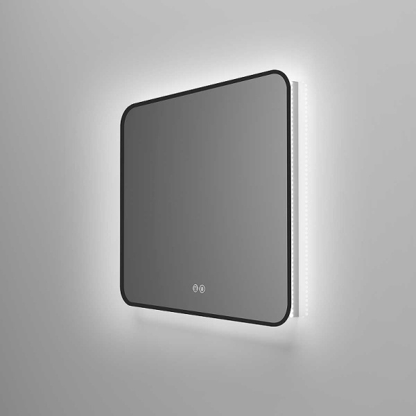 зеркало vincea 80 vlm-3vc800b-2 с подсветкой черное с сенсорным выключателем с подогревом и диммером