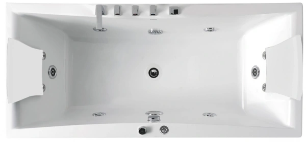 акриловая ванна gemy g9076 b гидромассажная, 177х81 см, цвет белый