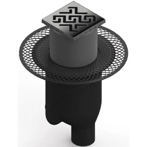 душевой трап berges platz antik 150x150 091061 с решеткой хром