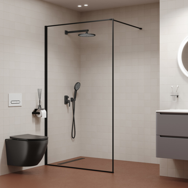 душевой комплект iddis optima home ophbl02i67 253,9 мм, черный матовый