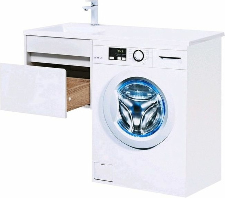 тумба с раковиной aquanet токио 110 l 239208 подвесная белая