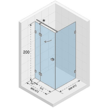 душевой уголок riho sz scandic nxt x203 97х87 p g001060120 (gx00073c2) профиль хром, стекло прозрачное