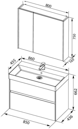 мебель для ванной aquanet бруклин 85 белый
