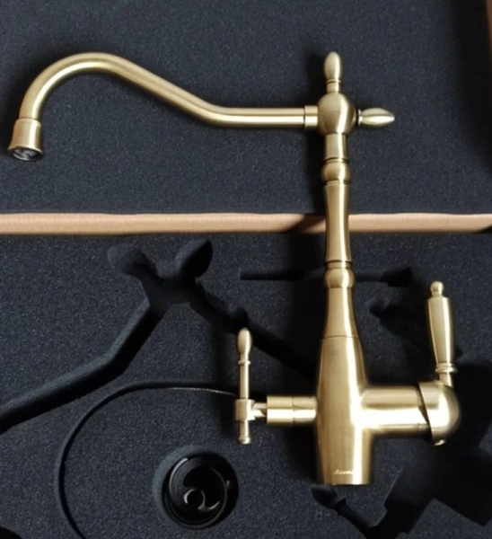 смеситель для кухни seaman barcelone ssl-5387 light gold