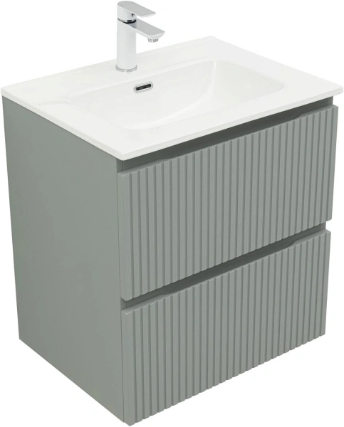тумба под раковину aquanet джейн (flat) 60 подвесная, мисти грин, 00335432
