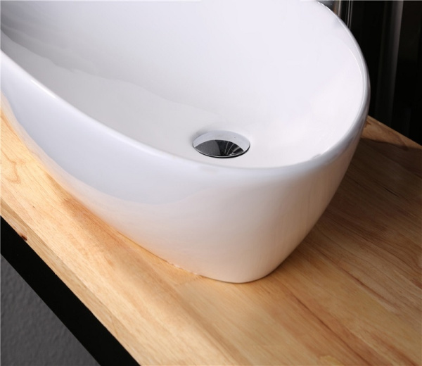 раковина в ванную накладная 59 см ceramalux 7472b белая