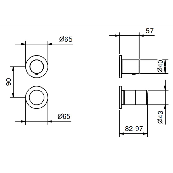 смеситель для душа fantini nice 65 13 s181sb черный матовый