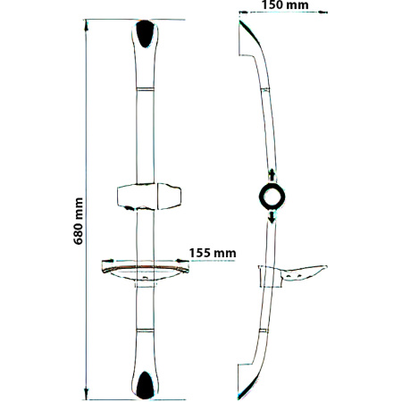 душевая штанга wasserkraft a006 цвет хром