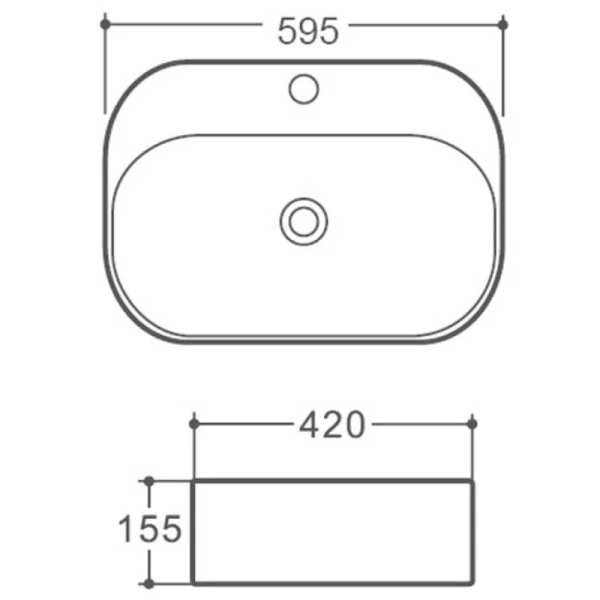 раковина накладная vincea vbs-306 59,5х42 см, белая