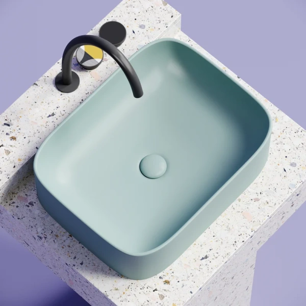 раковина ceramicanova element cn6052mlg накладная, 50.5x38 см, зеленая матовая