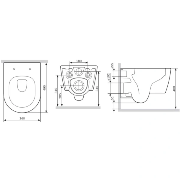 унитаз подвесной безободковый am.pm func c8f1700mbsc, с сиденьем микролифт, черный матовый унитаз подвесной безободковый am.pm func c8f1700mbsc, с сиденьем микролифт, черный матовый