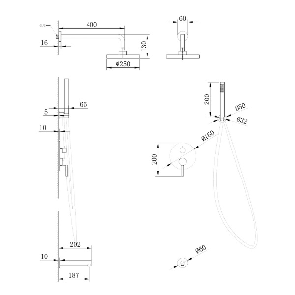 душевая система abber emotion af8817g золото матовое