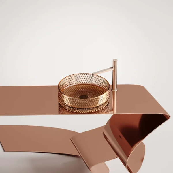 раковина ceramicanova cristal cn6058 накладная, ø36 см, бежевая